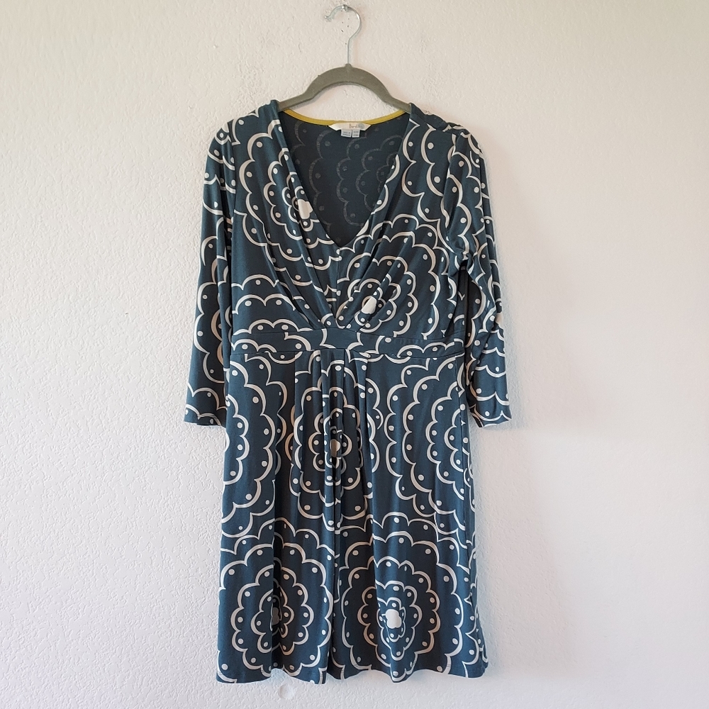 Boden Pretty Gathered Blue Tunic Dress Size 10